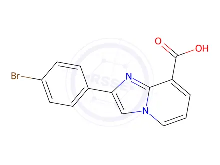 Chemical structure of 2-(4-Bromophenyl)imidazo[1,2-a]pyridine-8-carboxylic acid