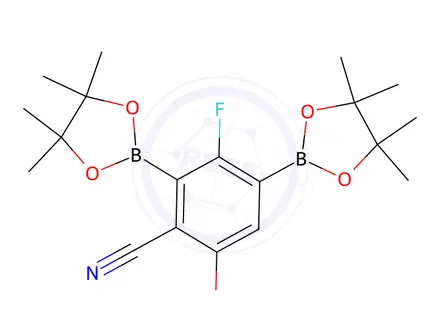 Chemical structure of 6-Ethoxy-3-fluoro-2,4-bis(tetramethyl-1,3,2-dioxaborolan-2-yl)benzonitrile