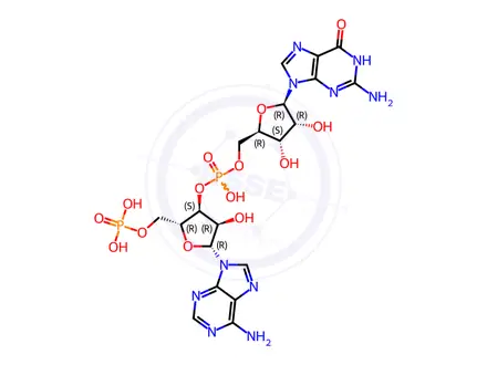 Chemical structure of Guanosine, 5'-O-phosphonoadenylyl-(3'→5')-
