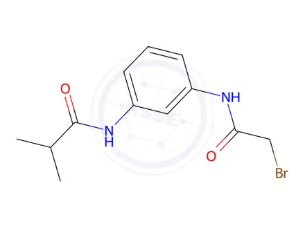 Chemical structure of N-{3-[(2-Bromoacetyl)amino]phenyl}-2-methylpropanamide