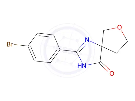Chemical structure of 2-(4-Bromophenyl)-7-oxa-1,3-diazaspiro[4.4]Non-1-en-4-one