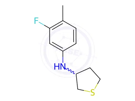 Chemical structure of n-(3-Fluoro-4-methylphenyl)tetrahydrothiophen-3-amine