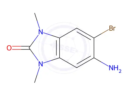 Chemical structure of 5-Amino-6-bromo-1,3-dimethyl-1,3-dihydro-benzoimidazol-2-one