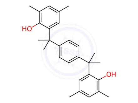 Chemical structure of 2,2'-(1,4-phenylenediisopropylidene)bis[4,6-xylenol]