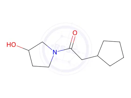 Chemical structure of 2-cyclopentyl-1-(3-hydroxypyrrolidin-1-yl)ethan-1-one