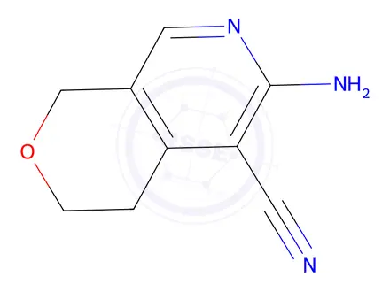 Chemical structure of 6-Amino-1H,3H,4H-pyrano[3,4-c]pyridine-5-carbonitrile