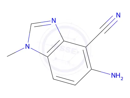Chemical structure of 5-Amino-1-methyl-1H-benzo[d]imidazole-4-carbonitrile