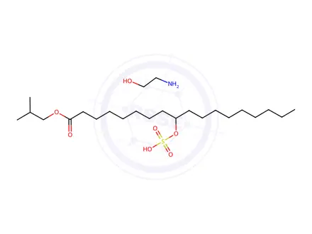 Chemical structure of 1-isobutyl 9-(sulphooxy)octadecanoate, compound with 2-aminoethanol (1:1)