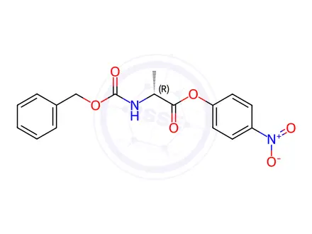 Chemical structure of N-alpha-Benzyloxycarbonyl-D-alanine p-nitrophenyl ester