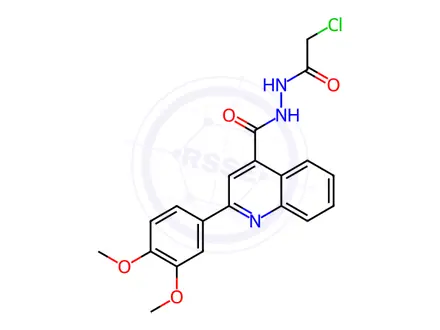 Chemical structure of n'-(2-Chloroacetyl)-2-(3,4-dimethoxyphenyl)quinoline-4-carbohydrazide