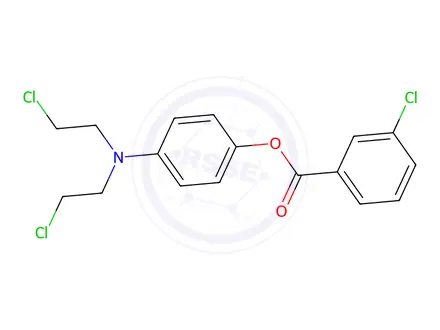 Chemical structure of p-[Bis(2-chloroethyl)amino]phenyl=m-chlorobenzoate