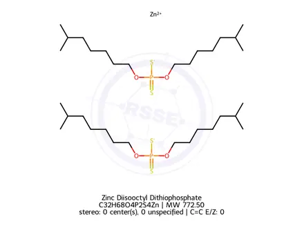 Chemical structure of Zinc Diisooctyl Dithiophosphate