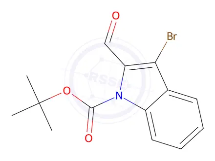 Chemical structure of TERT-BUTYL 3-BROMO-2-FORMYL-1H-INDOLE-1-CARBOXYLATE