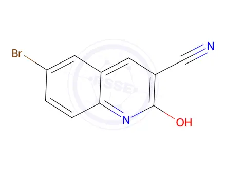 Chemical structure of 6-Bromo-2-oxo-1,2-dihydro-3-quinolinecarbonitrile