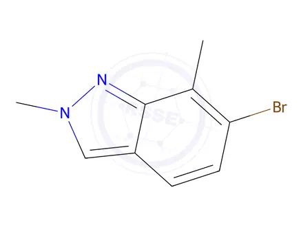 Chemical structure of 6-bromo-2,7-dimethyl-indazole