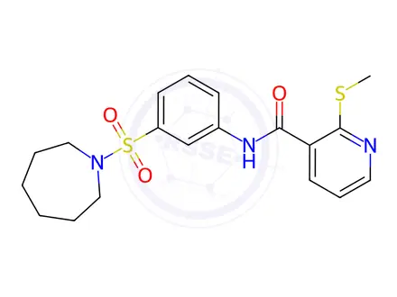 Chemical structure of N-(3-(Azepan-1-ylsulfonyl)phenyl)-2-(methylthio)nicotinamide