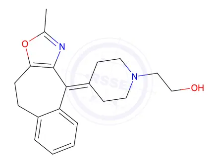 Chemical structure of 4-(9,10-Dihydro-2-methyl-4H-benzo[5,6]cyclohept[1,2-d]oxazol-4-ylidene)-1-piperidineethanol