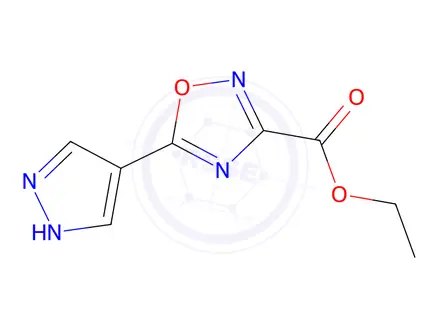 Chemical structure of Ethyl 5-(1h-pyrazol-4-yl)-1,2,4-oxadiazole-3-carboxylate