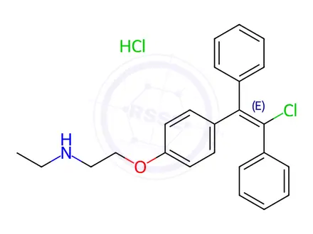 Chemical structure of N-Desethyl-E-Clomiphene Hydrochloride