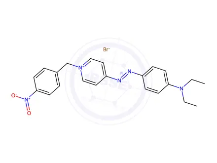 Chemical structure of 4-(4-Diethylaminophenylazo)-1-(4-nitrobenzyl)pyridinium (bromide)