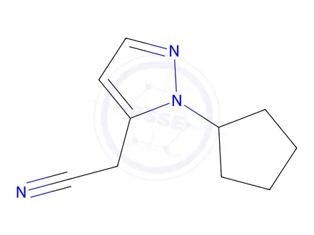 Chemical structure of 2-(2-cyclopentylpyrazol-3-yl)acetonitrile