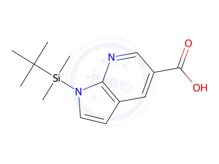 Chemical structure of 1-(tert-Butyldimethylsilyl)-1H-pyrrolo[2,3-b]pyridine-5-carboxylic acid