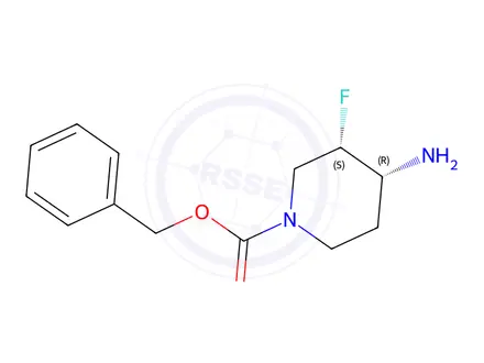 Chemical structure of Benzyl (3S,4R)-4-amino-3-fluoropiperidine-1-carboxylate