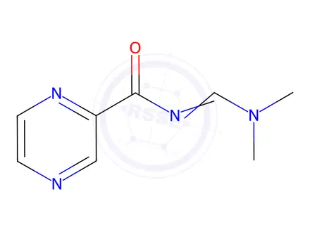 Chemical structure of N-[(Dimethylamino)methylene]pyrazine-2-carboxamide