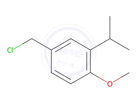 Chemical structure of Benzene, 4-(chloromethyl)-1-methoxy-2-(1-methylethyl)-