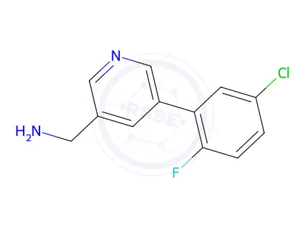 Chemical structure of (5-(5-Chloro-2-fluorophenyl)pyridin-3-yl)methanamine