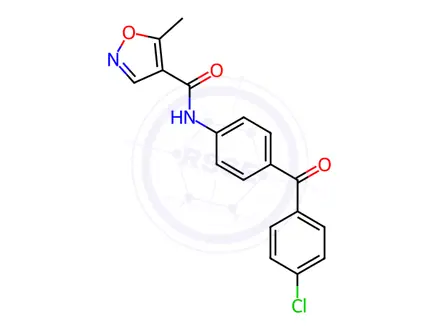 Chemical structure of N-(4-(4-Chlorobenzoyl)phenyl)-5-methylisoxazole-4-carboxamide