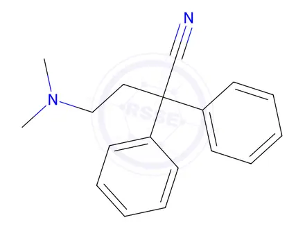 Chemical structure of 4-(Dimethylamino)-2,2-diphenyl-butyronitrile