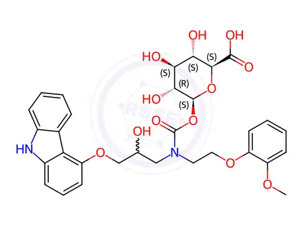 Chemical structure of Carvedilol N’-Carbamate β-D-Glucopyranuronic Acid