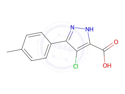Chemical structure of 4-Chloro-5-(p-tolyl)-1H-pyrazole-3-carboxylic acid