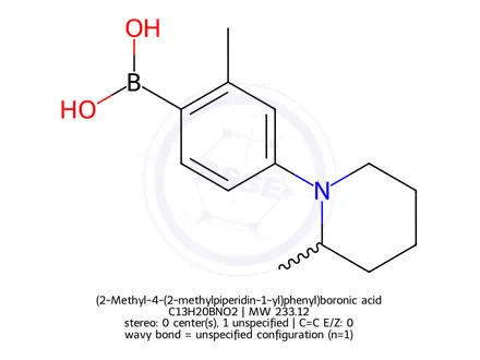 Chemical structure of (2-Methyl-4-(2-methylpiperidin-1-yl)phenyl)boronic acid