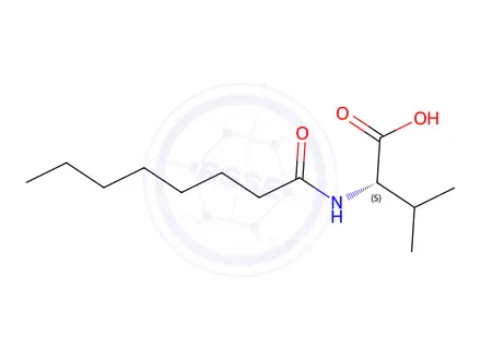 Chemical structure of Valine, N-(1-oxooctyl)-