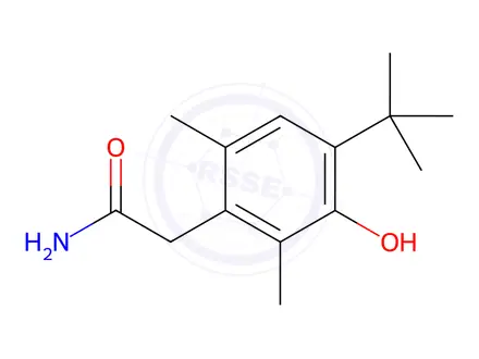 Chemical structure of 4-tert-Butyl-2,6-dimethyl-3-hydroxyphenylacetamide(Oxymetazoline Impurity)