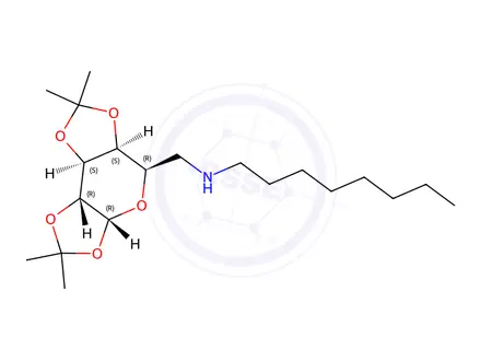 Chemical structure of 6-desoxy-6-n-octylamino-1,2-3,4-di-O-isopropylidenegalactopyranose