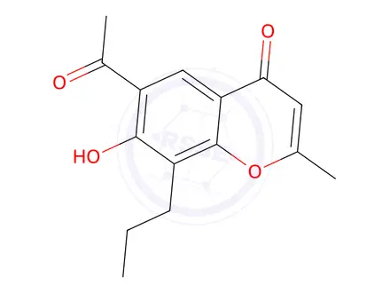 Chemical structure of 6-Acetyl-7-hydroxy-2-methyl-8-propyl-4H-chromen-4-one