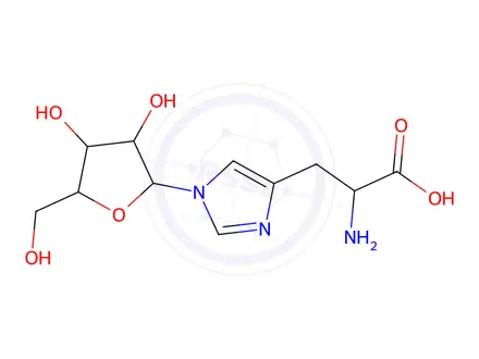 Chemical structure of 1-β-D-Ribofuranosyl-L-histidine