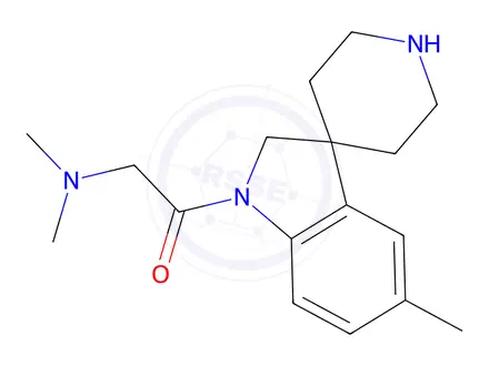 Chemical structure of 2-(Dimethylamino)-1-(5-methylspiro[indoline-3,4'-piperidin]-1-yl)ethanone