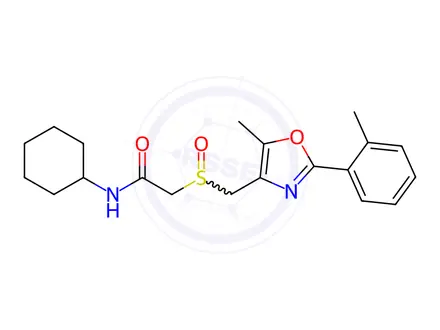 Chemical structure of Acetamide, N-cyclohexyl-2-[[[5-methyl-2-(2-methylphenyl)-4-oxazolyl]methyl]sulfinyl]-
