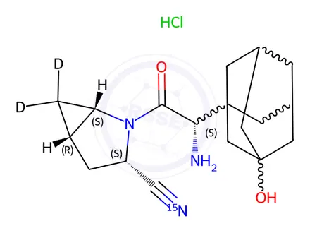 Chemical structure of Saxagliptin-15N,D2 Hydrochloride