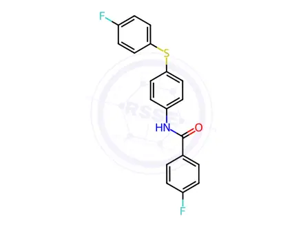 Chemical structure of 4-Fluoro-N-{4-[(4-fluorophenyl)sulfanyl]phenyl}benzamide