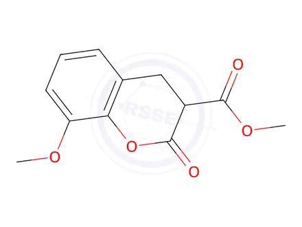 Chemical structure of Methyl 3,4-dihydro-8-methoxy-2-oxo-2H-chromene-3-carboxylate, 97%