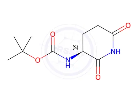 Chemical structure of tert-Butyl (S)-(2,6-dioxopiperidin-3-yl)carbamate