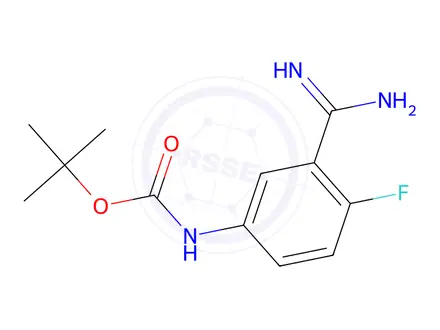 Chemical structure of Tert-butyl (3-carbamimidoyl-4-fluorophenyl)carbamate