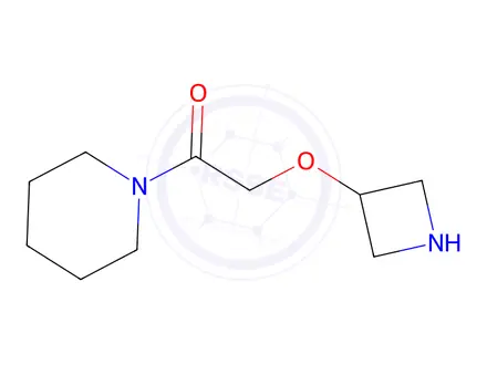 Chemical structure of 2-(Azetidin-3-yloxy)-1-(piperidin-1-yl)ethan-1-one