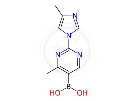 Chemical structure of (4-Methyl-2-(4-methyl-1H-imidazol-1-yl)pyrimidin-5-yl)boronic acid