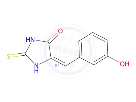Chemical structure of 5-[1-(3-Hydroxy-phenyl)-meth-(Z)-ylidene]-2-thioxo-imidazolidin-4-one